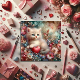 Blommor av pastel Glitter och kittallatina Julkort