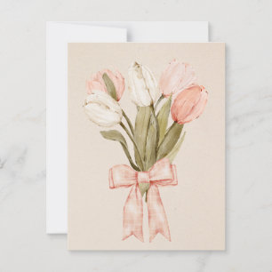 Blommor av pastelltulpaner vykort