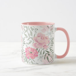 Blommor av Peonie rosa ros Mugg