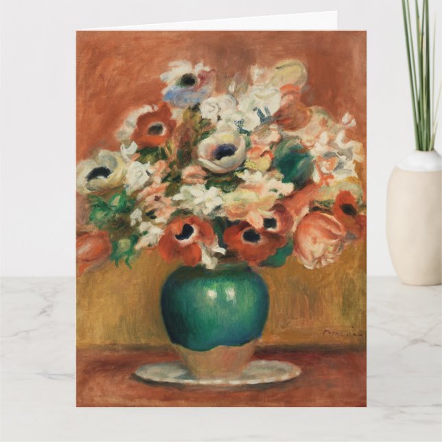 Blommor av Renoir Impressionistisk konstmålning Kort (Framsida)