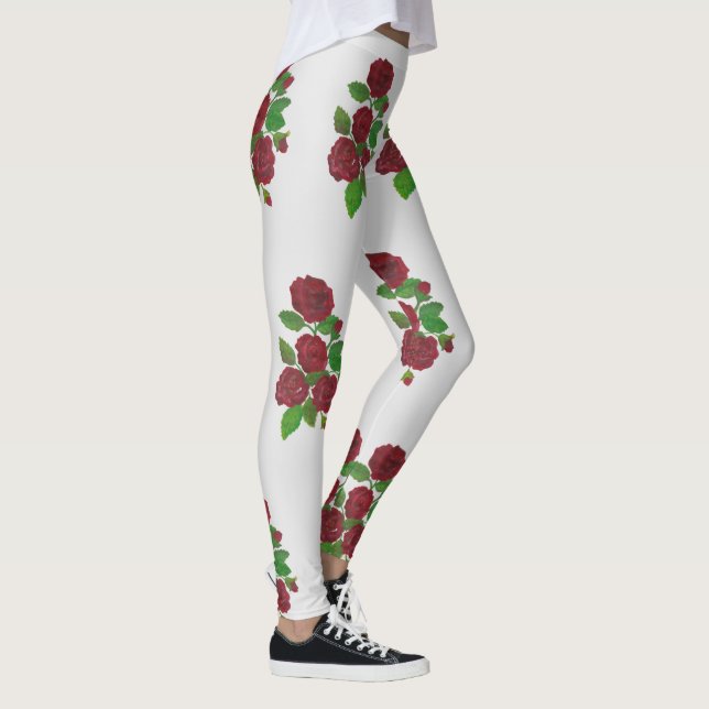 Blommor av röd ros leggings (Höger)
