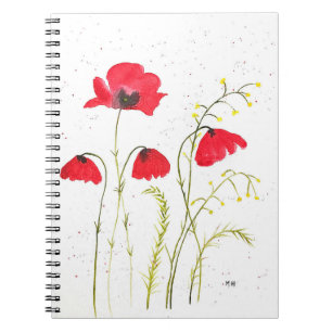 Blommor av rödakor anteckningsbok