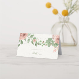 blommor av rosa, grönaktiga botaniska placeringskort