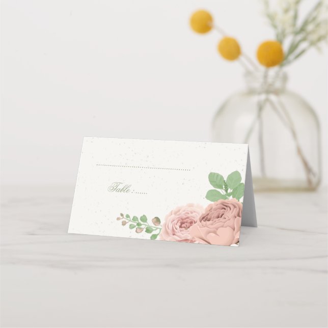  blommor av rosa, grönaktiga botaniska placeringskort (Framsida)