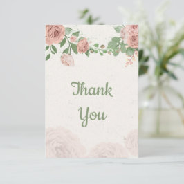 blommor av rosa, grönaktiga botaniska tack kort