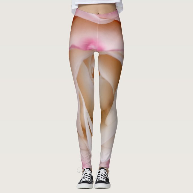 Blommor av rosa ros leggings (Framsida)