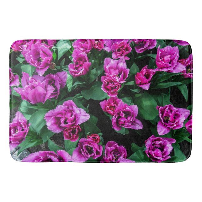 Blommor av rosa tulpaner badrumsmatta (Framsidan)