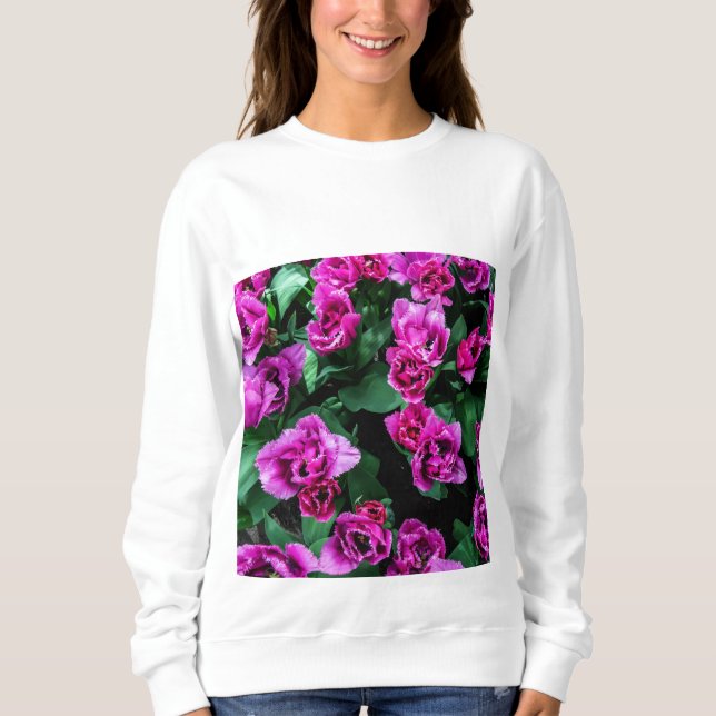 Blommor av rosa tulpaner t shirt (Framsida)