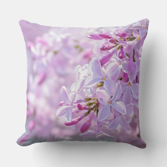 Blommor av rosa utomhuskudde (Framsida)