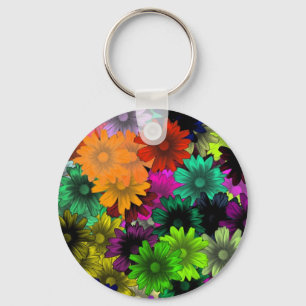 Blommor av rostat glas nyckelring