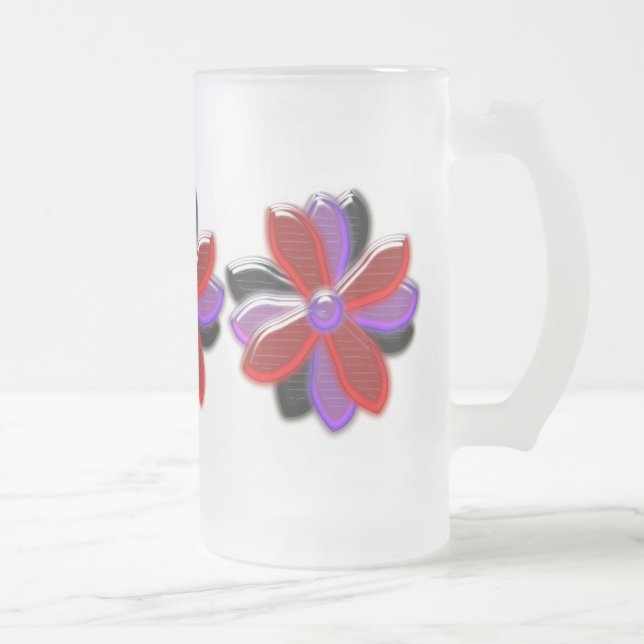 Blommor av shindrande Daisy, stora, frostat glas M Ölglas (Höger)