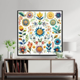 Blommor av skönhets- eller färgvattenblommor poster
