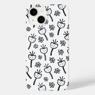 Blommor av svart eller vit lugg iphone case