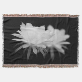 Blommor av svart och vitt kaktus filt