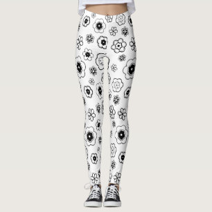 Blommor av tecknad leggings