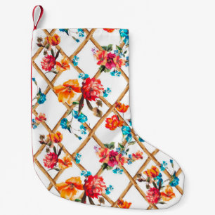 blommor av textilmaterial, blommor, olja, målning, liten julstrumpa