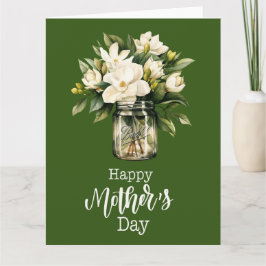 "Blommor av tillgivenhet: Vita Gardenia mors dag" Kort