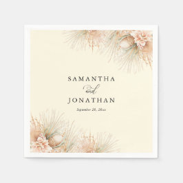  blommor av torkad Handflatan Boho Bröllop Pappersservett