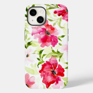 Blommor av tropisk rosa blommigt löv Speck
