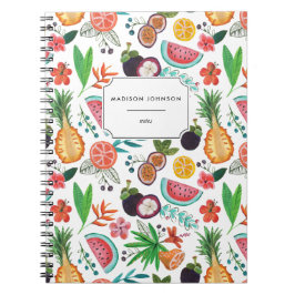 Blommor av tropiska frukter, ananas | Fotoanteckni Anteckningsbok