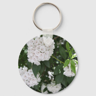 Blommor av typen White Mountain Laurel Star Nyckelring