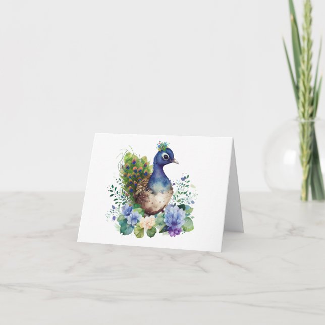 Blommor av unga persikor (Peachick, Peacock) 2 BLA Kort (Framsida)