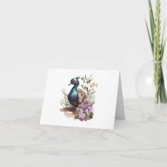 Blommor av unga persikor (Peachick, Peacock) Hälsn Kort (Framsida)