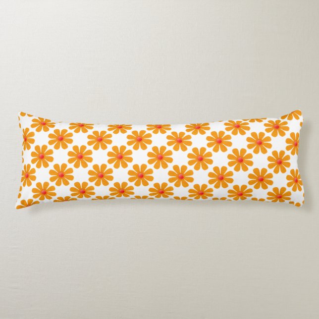 Blommor av vår orange för hemdekan kroppskudde (Framsidan)