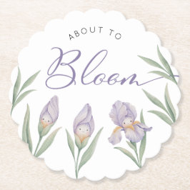 Blommor av Vattenfärg Iris Lila på väg att blomma Underlägg Papper