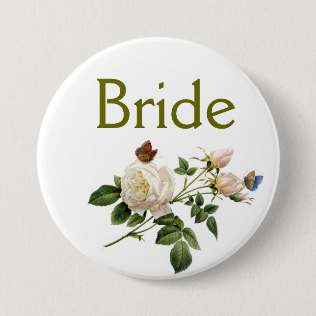 Blommor av vintage vit ros knapp (Framsida)