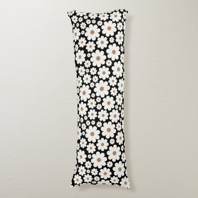 Blommor av vit daisy från lycklig med mittpunkt kroppskudde (Framsidan Vertikal)