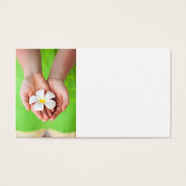 Blommor av vita frangipaner visitkort (Framsidan)