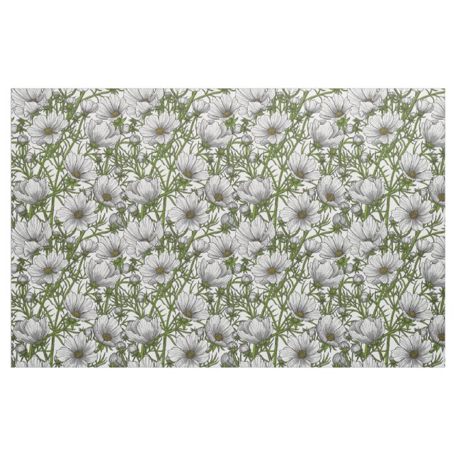 Blommor av vitkosmos tyg (Fat Quarter)