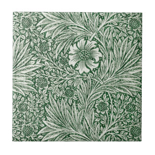 Blommor av william morris marigold grönt blommigt kakelplatta