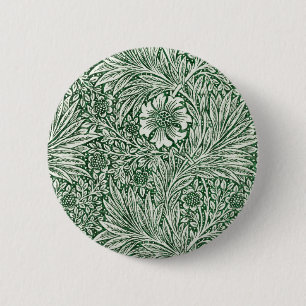 Blommor av william morris marigold grönt blommigt knapp