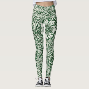 Blommor av william morris marigold grönt blommigt leggings