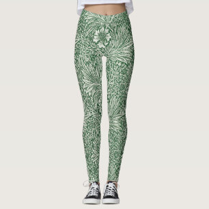 Blommor av william morris marigold grönt blommigt leggings