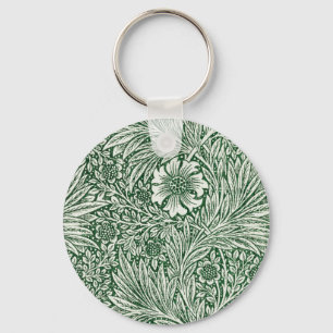 Blommor av william morris marigold grönt blommigt nyckelring