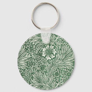 Blommor av william morris marigold grönt blommigt nyckelring