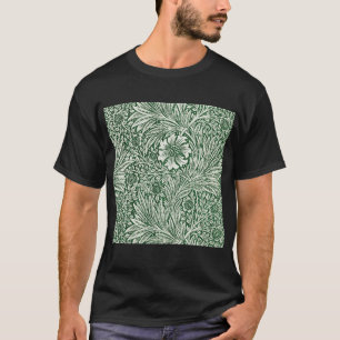 Blommor av william morris marigold grönt blommigt t shirt