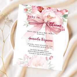 Blommor baby blommar rosa Blåstömningsinbjudan för