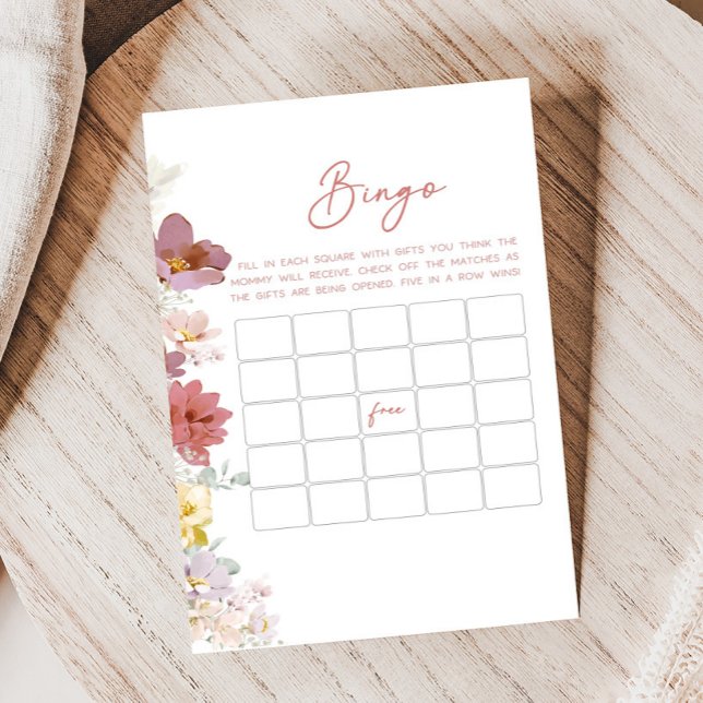 Blommor Baby Bloom Baby Shower Bingo Spel (Baby In Bloom 
Baby Shower Game)