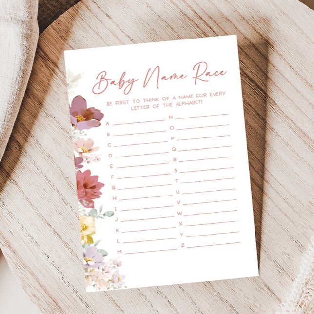 Blommor Baby Bloom Baby Shower Namntävlingsspel (Baby In Bloom Baby Shower Game)