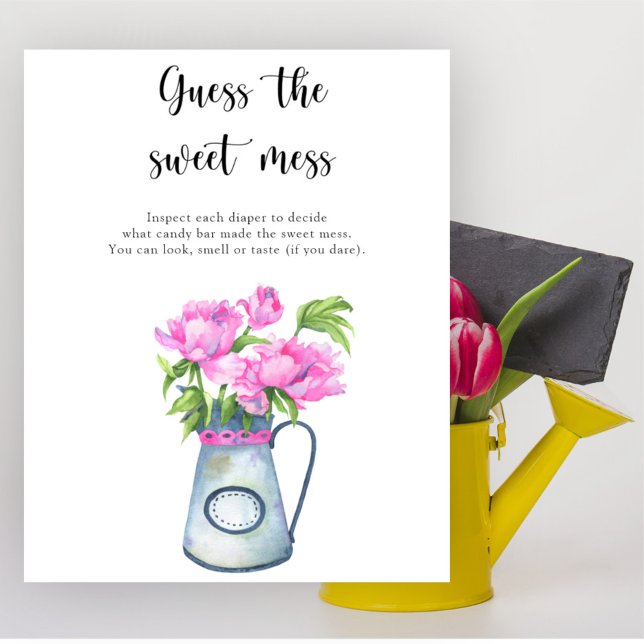 Blommor baby shower Gissa den söta röra spel Poster (Skapare uppladdad)