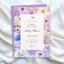 Blommor baby shower inbjudningar