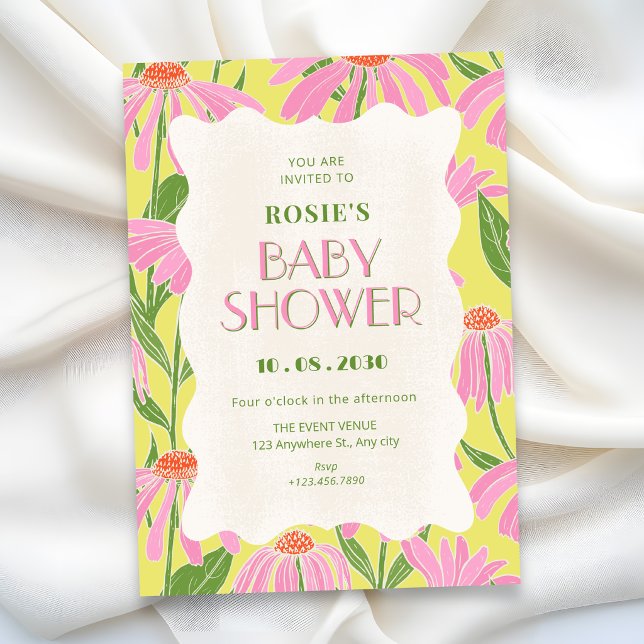 Blommor baby shower inbjudningar (Skapare uppladdad)