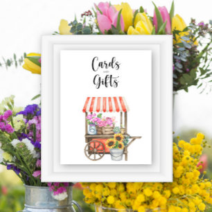 Blommor baby shower - kort och presenter poster