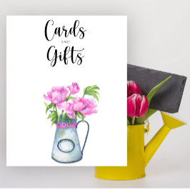 Blommor baby shower-kort och presenter poster