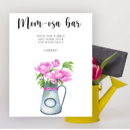 Blommor baby shower Momosa bar Poster