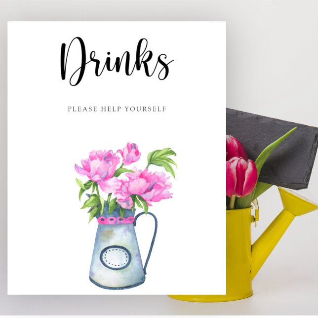 Blommor, babydusch Drinks hjälper dig själv Poster (Skapare uppladdad)